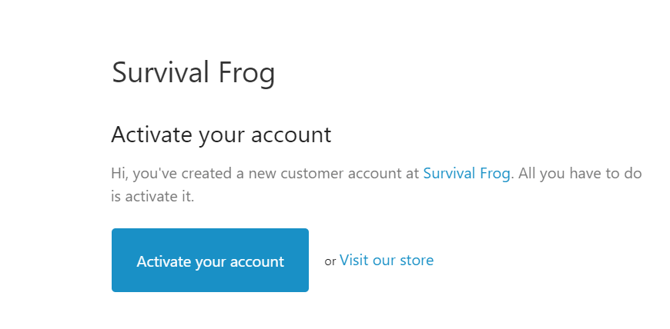 Survival Frog - Activate Account